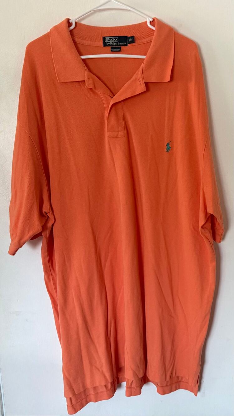 Vintage Polo Ralph Lauren Orange Pique Mesh Polo Shirt 3XLT